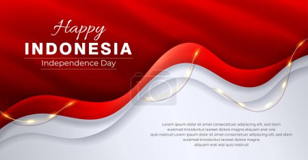Téléchargez les illustrations : Design élégant indonésien de fond de fête de l'indépendance. Convient pour carte de vœux, affiche et bannière. - en licence libre de droit