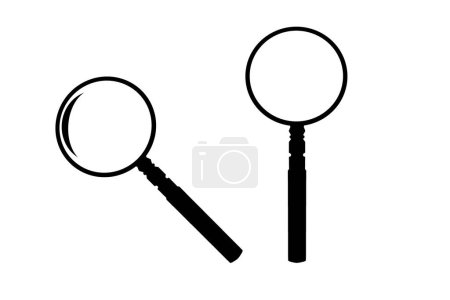 Téléchargez les photos : Two zoom icons of a Magnifying glass illustration on isolated background - en image libre de droit