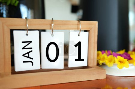 Photo for New Year concept. Calendar in store for January 1st. - Royalty Free Image