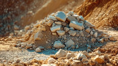 Kleiner Haufen von Mineralien, die in einer Mine für seltene Erden gefördert werden