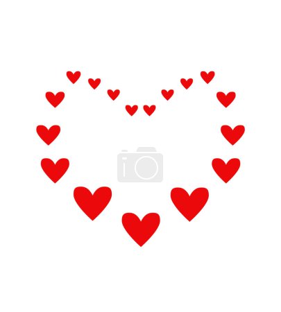Illustration for Red heart isolated on the white background, vector illustration - Royalty Free Image