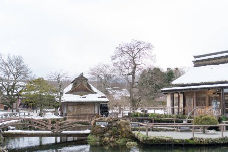 Foto de Plano escénico de hermoso parque japonés durante el invierno - Imagen libre de derechos