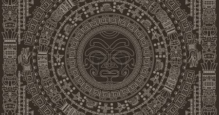 Ancient Mayan Civilization. Old school tattoo collection. Maya, Aztecs, Incas. Sunstone, pyramids, glyphs, Kukulkan. Ancient Mexican mesoamerican culture. Vintage traditional tattoo style
