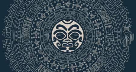 Ancient Mayan Civilization. Old school tattoo collection. Maya, Aztecs, Incas. Sunstone, pyramids, glyphs, Kukulkan. Ancient Mexican mesoamerican culture. Vintage traditional tattoo style