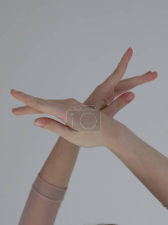 Dancing Ballerina hands close up. Hand skin care. Tenderness, Ballet aesthetics concept