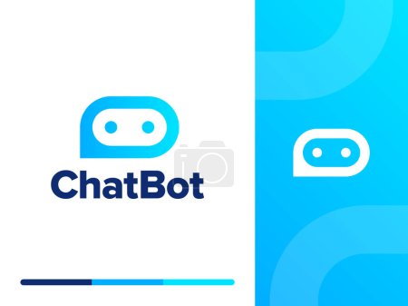 Téléchargez les photos : Concept de conception de logo Chat Bot. Assistant virtuel intelligent icône Bot. Tête de robot avec bulle vocale. Service clientèle ChatBot. Concept de logo vectoriel - en image libre de droit