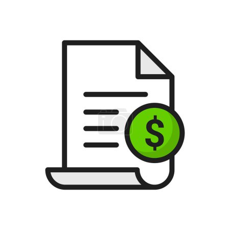 Invoice line icon. Bill payment icon . Tax sign design. Billing invoices, financial operations symbol. Vector invoice icon