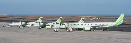 Photo for Tenerife, Spain august 4 st, 2023. Fleet of four new aircraft of Binter Airlines - Royalty Free Image
