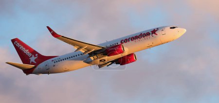 Photo for Tenerife, Spain october 30st, 2023. Corendon Airlines, Boeing 737-86N. Corendon Airlines flies in the blue sky - Royalty Free Image
