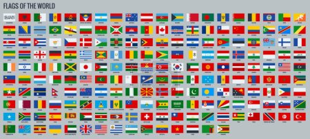 Ilustración de Flags of the World. All official national flags of the world. - Imagen libre de derechos