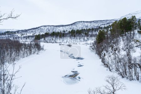 Winter landscape in Abisko National Park, Abisko, Sweden