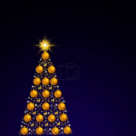 Téléchargez les photos : Joyeux fond de Noël avec sapin coloré isolé sur bleu. - en image libre de droit