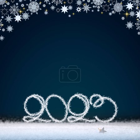 Photo for Happy New Year 2023. White numbers on blue. - Royalty Free Image
