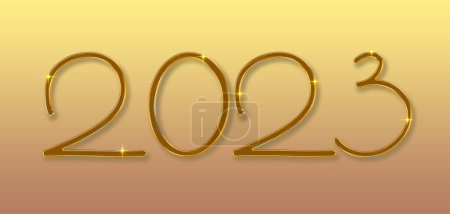 Foto de Feliz Año Nuevo 2023. Números dorados en amarillo. - Imagen libre de derechos