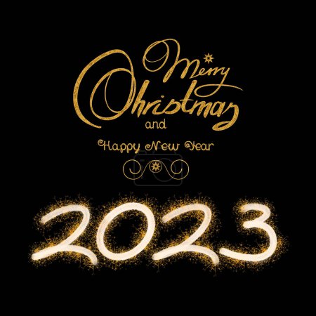 Foto de Feliz Año Nuevo 2023 fondo en negro - Imagen libre de derechos