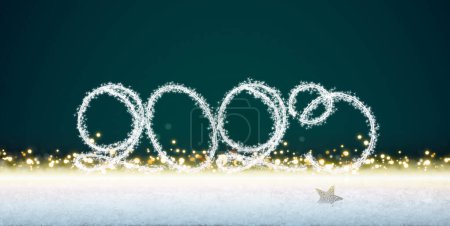 Photo for Happy New Year 2023. White numbers on green - Royalty Free Image