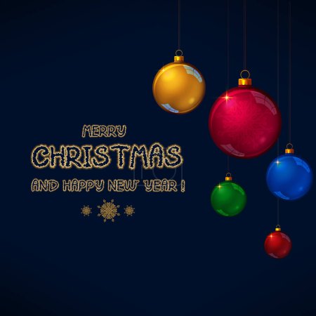 Téléchargez les photos : Joyeux Noël et Bonne année texte fond et boules. - en image libre de droit