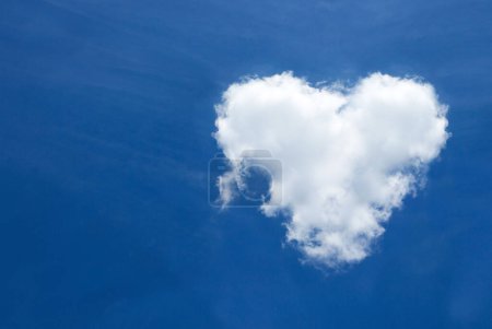 Photo for White heart shaped cloud in the blue sky - Royalty Free Image