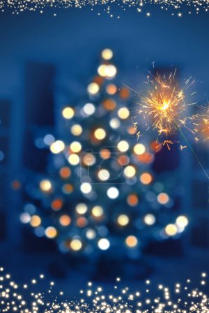 Photo for Christmas tree on blurred bokeh background - Royalty Free Image