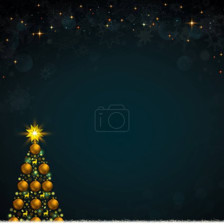 Photo for Merry Christmas background with colorful fir tree isolated on green . - Royalty Free Image