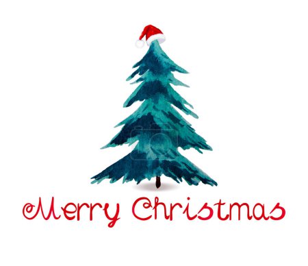 Foto de Feliz fondo de Navidad con árbol de Navidad verde . - Imagen libre de derechos
