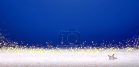 Foto de Invierno cielo azul y nieve blanca, fondo de Navidad. - Imagen libre de derechos