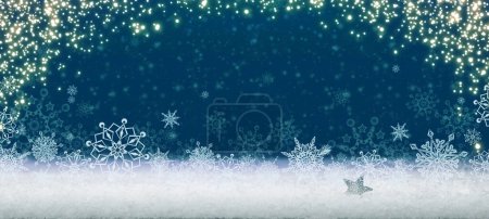 Photo for Winter dark sky and white falling snow, Christmas background. - Royalty Free Image