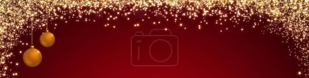 Foto de Fondo de Navidad con luces borrosas y bolas doradas. - Imagen libre de derechos