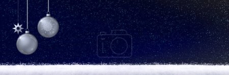 Téléchargez les photos : Ciel d'hiver avec neige blanche et boules grises. - en image libre de droit