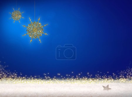 Photo for Winter blue sky and white snow. Christmas background. - Royalty Free Image