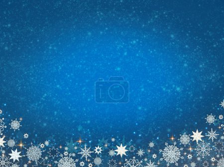 Photo for Winter black sky with white falling snow, - Royalty Free Image