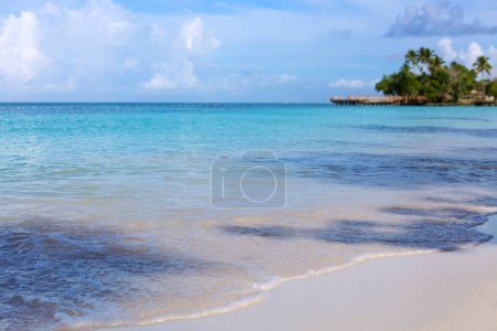 Téléchargez les photos : Plage paradisiaque tropicale avec sable blanc et palmiers de coco.. - en image libre de droit