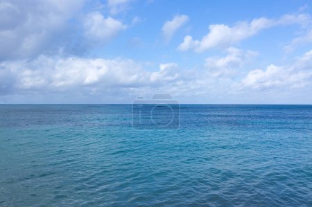 Photo for Soft wave of blue ocean on Caribbean beach. Travel background concept. - Royalty Free Image