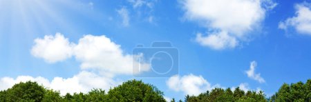 Photo for Summer blue sky with white clouds and sunlight. - Royalty Free Image