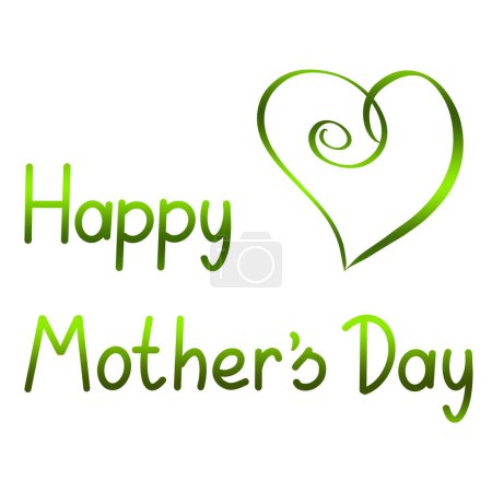 Photo for Mothers day green heart isolated on white background. - Royalty Free Image