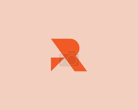 Illustration for Abstract letter R minimalist style logo. Universal logotype from geometric shapes. Vector illustration - Royalty Free Image