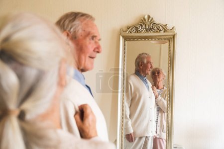 Photo for Life at the elderly house. Happy senior citizen on their routine at home. - Royalty Free Image