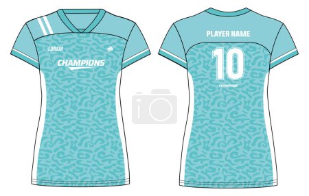 Foto de Mujer Sports Jersey camiseta diseño dibujo plano ilustración con patrón abstracto adecuado para niñas y señoras para la camiseta de voleibol, fútbol, fútbol y netball, kit de uniforme deportivo para deportes - Imagen libre de derechos