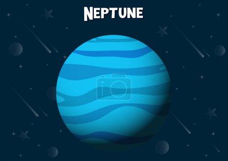 Téléchargez les illustrations : Illustration vectorielle de la planète Neptune - en licence libre de droit