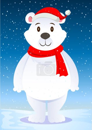 Téléchargez les illustrations : Mignon vecteur de personnage de bande dessinée ours polaire - en licence libre de droit