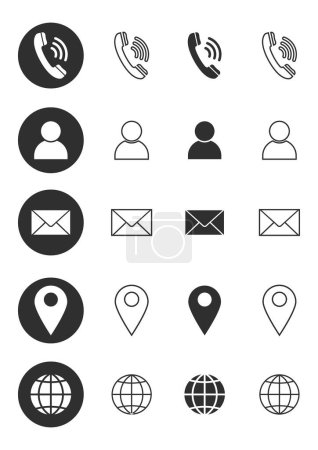 Web Linear Icons Set. Esquema Web Ilustración
