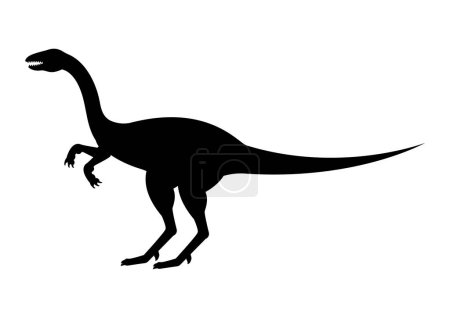 Illustration for Elaphrosaurus Dinosaur Silhouette Vector Isolated on White Background - Royalty Free Image