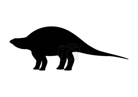Ilustración de Vector de silueta de dinosaurio Lotosaurus aislado sobre fondo blanco - Imagen libre de derechos