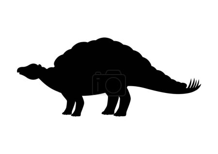 Ilustración de Vector de silueta de dinosaurio Wuerhosaurus aislado sobre fondo blanco - Imagen libre de derechos