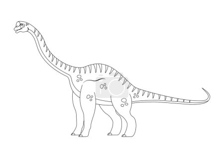 Illustration for Black and White Europasaurus Dinosaur Cartoon Character Vector. Coloring Page of a Europasaurus Dinosaur - Royalty Free Image
