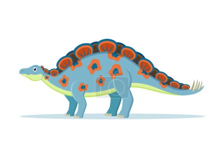 Illustration for Wuerhosaurus Dinosaur Cartoon Character Vector Illustration - Royalty Free Image