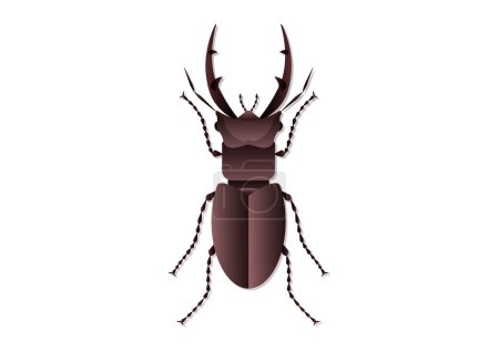 Illustration for Giant Stag Beetle Vector Art Isolated on White Background - Royalty Free Image