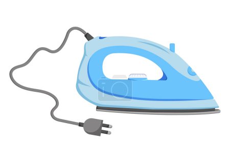 Illustration for Electric Clothes Iron Vector Flat Design Isolated On White Background - Royalty Free Image