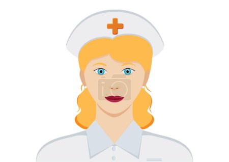 Illustration for Portrait of nurse character clipart vector on white background - Royalty Free Image