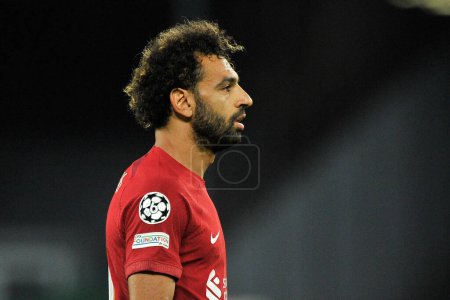 Photo for Mohamed Salah player of Liverpool, during the match of the uefa champions league between Napoli vs Liverpool final result, Napoli 4, Liverpool 1, match played at the Diego Armando Maradona stadium. - Royalty Free Image